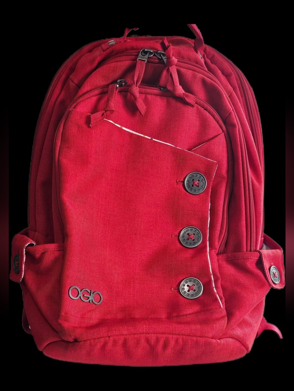 OGIO Red Backpack with Button Accent - Picture 7 of 14